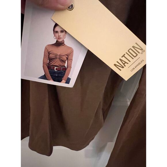 Nation LTD Eris Turtleneck Top XL Lightweight in Teddy Romantic Academia Preppy - Picture 7 of 9